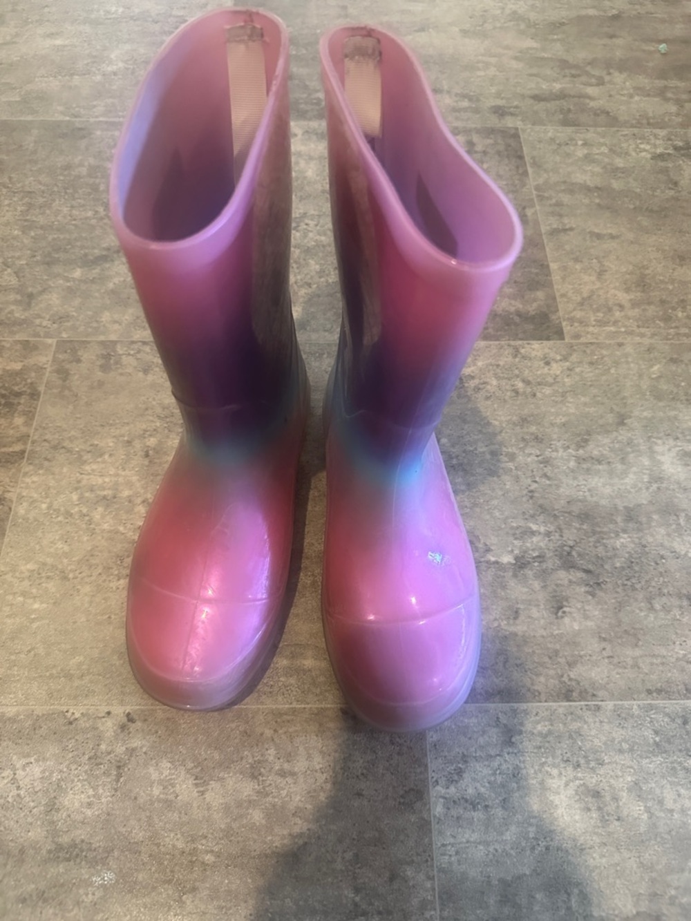 Pink Gradient Kids Rain Boots